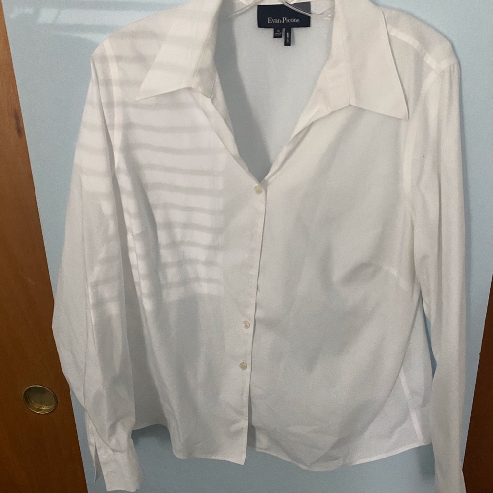 Crisp White Button Down Blouse